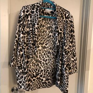 Calvin Klein Leopard Print Oversized Blazer